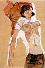 Semi-nude Reclining by Egon Schiele